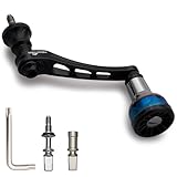 HEIGHTEN 55-60mm可変 リール ハンドル 新型 24.5mm ハンドルノブ 搭載 ダイワ(DAIWA) シマノ(SHIMANO) 通用 スピニングリール 用 Engine Series (ブラック) (972)