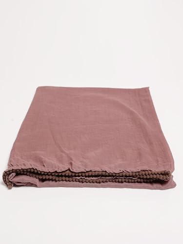 Image of Miraan Solid Pure Cotton Dupatta with Pom Pom Border, 2.25 meters length (DUPCOTTON)