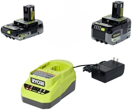 Image of RYOBI ONEAND 18V Lithium-ION Starter High Performance KIT with 2.0 AH Battery, 4.0 AH Battery, and Charger