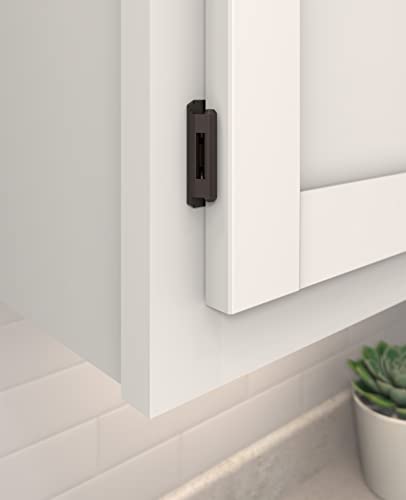 Image of Amerock 1 Pair 1 /2 inch Overlay Oil-Rubbed Bronze Partial Wrap Cabinet Hinge | Self-Closing Steel Cabinet Hinge for Kitchen and Bathroom Cabinet Doors with a 1 /2 inch (13 mm) Overlay, Partial Wrap