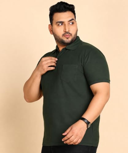 Image of INKKR Plus Size Solid Men's Polo Neck T-Shirt