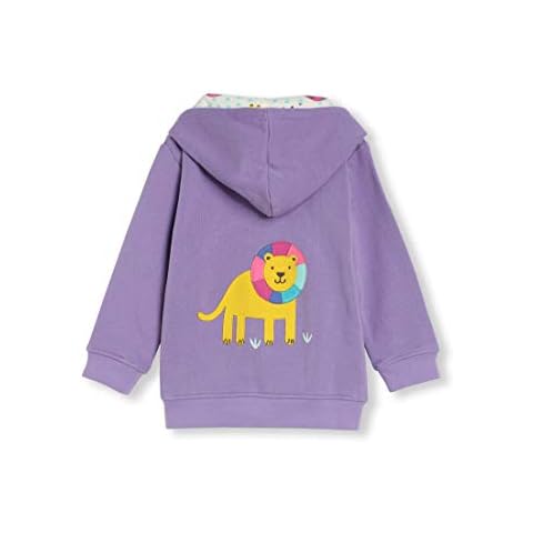 kIDio Organic Cotton Baby Infant Toddler Zip-up Hoodie Applique - Boy Girl (0-4 Years) (12M (6-12 Months), Purple Lion) Cover