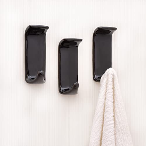 Indian Shelf 3 Pieces Ceramic Adhesive Wall Hooks for Keys, Hats, Bags