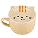 Tassen Becher günstig Kaufen-Hejo Niedliche Keramik Katze Kaffeebecher mit Deckel, Katzentasse aus Keramik, Lustige Neuheit Katze Teetasse, Frühstück Tassen, Teebecher für Frauen Mädchen Kinder Geburtstag Geschenk (320ml)