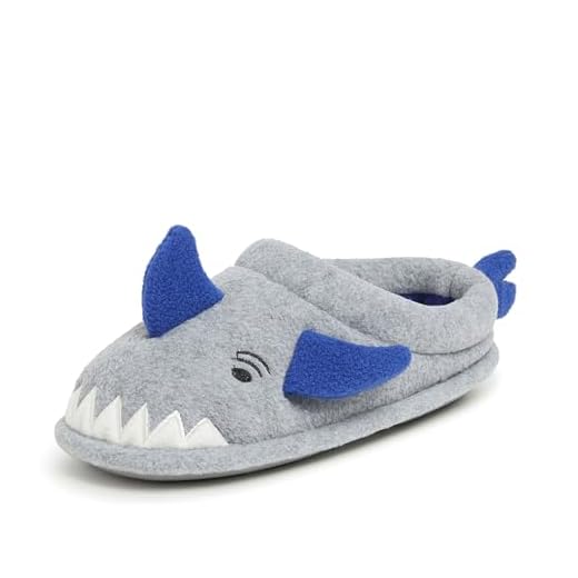 Dearfoams Kids Clog Slipper, Shark, US 9-10 Unisex Toddler