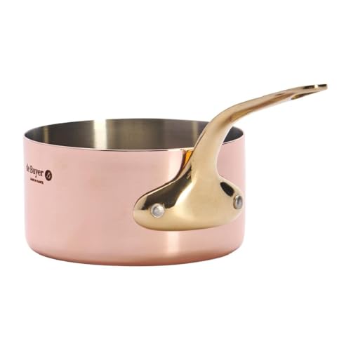 Cazo recto mini De Buyer 10 cm con mango bronce para repostería fina 6