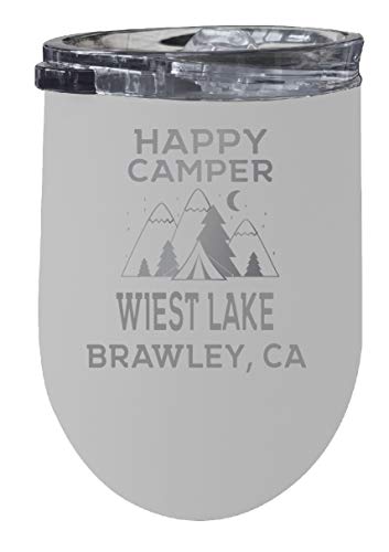 kitchen Wiest Lake Brawley, Ca Souvenir 12 oz White Laser Etched Insulated Wine Stainless Steel Tumbler
