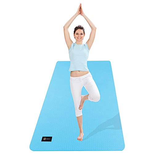 CAMBIVO Esterilla de Yoga Extra Grande, Yoga Mat con Correa de Transporte, Colchoneta Gimnasia Antideslizante para Yoga, Pilates, Gimnasio, Deporte, Ejercicio en Casa (185 x 91 x 0,6cm)