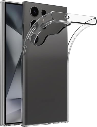 Image of NISHTECH for Samsung Galaxy S24 Ultra 5G (2024) Premium Transparent Hybrid Soft Slim Dust Proof Back Case Cover Silicone with Camera Protection