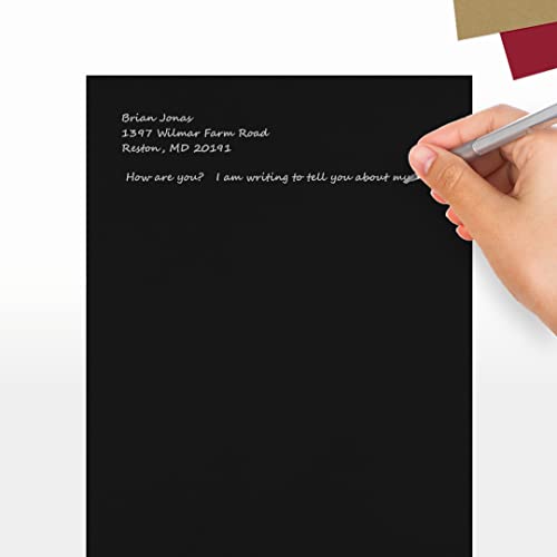 Luxpaper 8.5" X 11" Cardstock | Letter Size | Midnight Black | 100Lb. Cover (183Lb. Text) | 50 Qty #TOP4