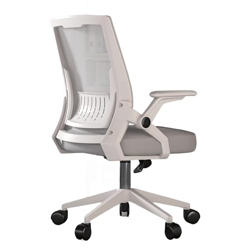 Ernqi Silla Escritorio Oficina,Silla Ergonomica Juvenil Soporte Lumbar,Espalda Malla Transpirable,Silla Giratoria Altura Ajustable Reclinable,para Computadora,Casa,Estudio,Dormitorio (Gray,A)