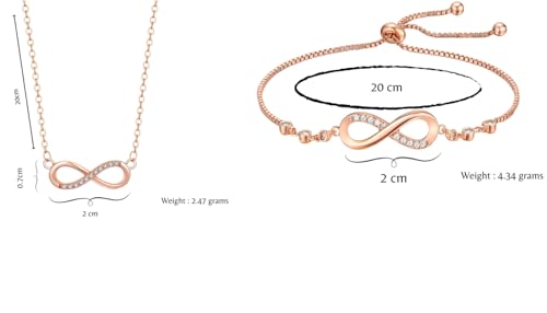 Image of Nilu's Collection Infinity Shape Cubic Zirconia Diamond Bracelet for Women Jewelry for Gift, Adjustable Charm Bracelet