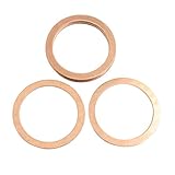X AUTOHAUX 8pcs 40mm Inner Dia Copper Washers Flat Sealing Gaskets Ring for Car