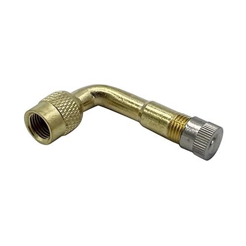 Image of 2PC Universal 90 Degree Tire Valve Extension Adapter Brass Air Tyre Extension