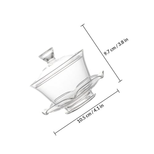 Juego de té gongfu de cristal con taza y plato para oficina 3