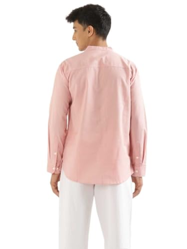 Image of SAADAA Men's Short Kurta - Linen Cotton Blend, Airy Fabric, Regular Fit, Mandarin Collar, Solid Color - Casual, Festive & Ethnic Wear