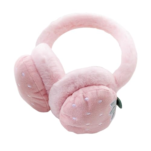 2 Pack Strawberry Fruit Patch Faux Fur Ear Muffs for Ladies Winter Riders - image 1
