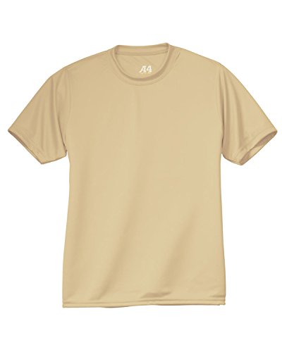 A4 Youth Cooling Performance Crew Neck Interlock T-Shirt, Vegas Gold, Medium