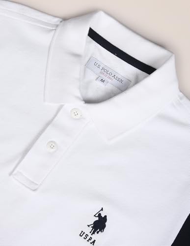 Image of U.S. Polo ASSN. Solid Slim Fit Polo T Shirts for Men - 100% Cotton, Half Sleeves Mens Tshirt
