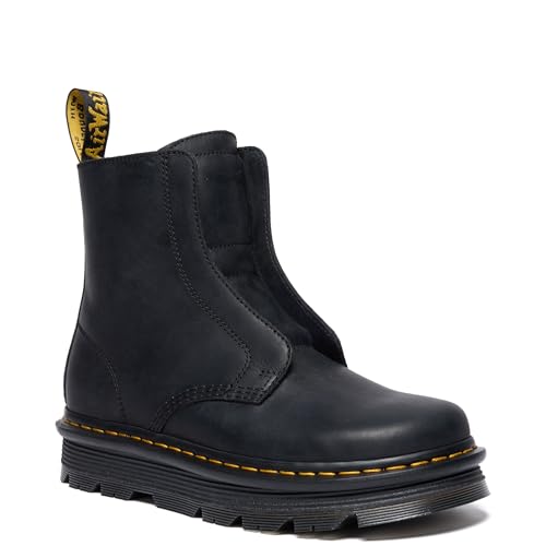Image of Dr. Martens Unisex Zebzag Laceless Slip On Boots, Black Wyoming, 5UK, 7 US Women/6 US Men