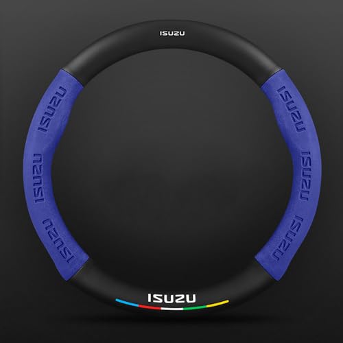 NURCIX Auto Coprivolanti,per Isuzu mu-X D-Max EV Pelle Fibra Carbonio Traspirante Antiscivolo Copertura Decorativa del Volante Accessori Auto,E-Round Style