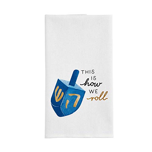 Mud Pie Roll Hanukkah Watercolor Towel, 26" X 16.5" #TOP11