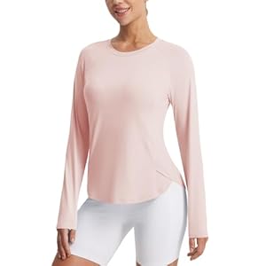 baleaf Women’s Long Sleeve Workout Tops Running Cooling Shirts UPF 50+ Soft Quick Dry Lightweight Atheltic Gym Outdoor Hiking