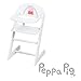 Produktbild roba Puppenhochstuhl Peppa Pig mit Essbrett - Stuhl für Babypuppen - Holz weiß lackiert - Motiv der Zeichentrick Serie - Puppenmöbel für Kinder ab 3 Jahren, Klein