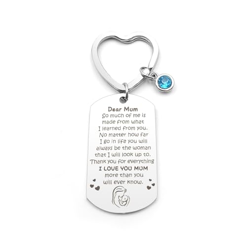 QWZify Portachiavi per la festa della mamma, regalo per la mamma, Dear Mum So Much of Me, 28*50mm