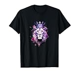 Majestic Purple Lion - Royal Crown Roses T-Shirt