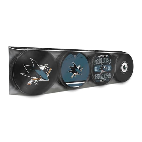 NHL San Jose Sharks 4-Pack Hockey Puck Collector's Set
