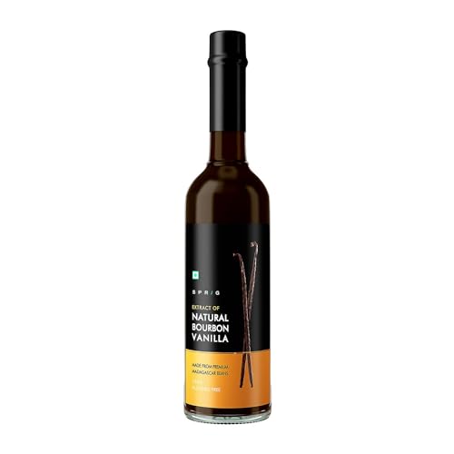 SPRIG Natural Bourbon Vanilla Extract 50ml | Halal & 100% Alcohol Free | Pure Gluten Free Non-GMO | Made With Madagascar Vanilla Beans | For Baking & Cooking