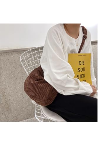 Ulisty Women Small Corduroy Hobo Bag Wide Strap Crossbody Bag Shoulder Bag Casual Handbag Daily Bag3