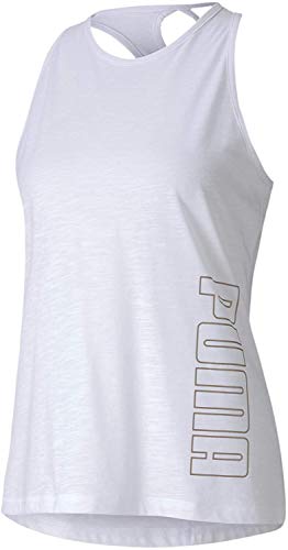 Puma Twist It Logo Tank Camiseta De Tirantes, Mujer, White, XS