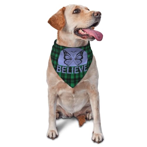Believe Gastric Cancer Awareness Periwinkle Ribbon Dog Scarf Pet Bandana Cat Pet Bibs
