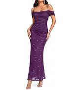Wedtrend Womens Sequin Formal Dress Off the Shoulder Bodycon Cocktail Dress | Sparkly Wedding Gue...