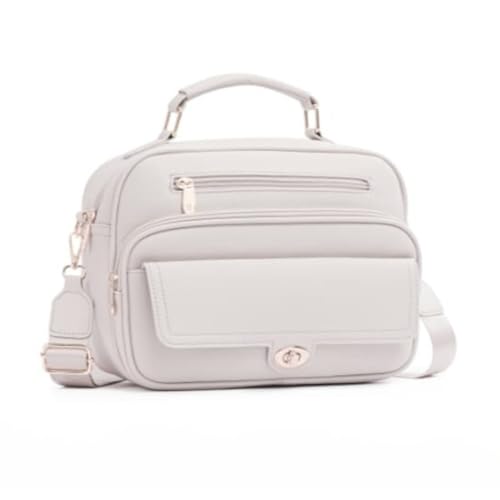 Bolsa Transversal Feminina Casual com Alça Lateral Múltiplos Compartimentos Estilo Tiracolo (BEGE)