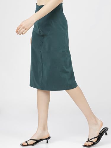 Image of Tokyo Talkies Women's Straight Fit A-Line Skirts | Strachable Skirts| Mid-Rise| Women Skirt | Skirt for Women