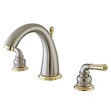Kingston Brass KS2969 Naples Widespread Bathroom Faucet, 8-Inch Adjustable Center, Brushed Nickel/Polished Brass