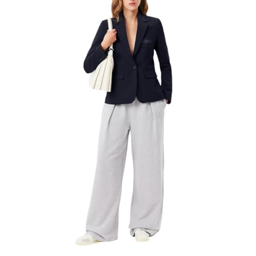 Lacoste Women's Embroidered Logo Wool Blend Blazer4