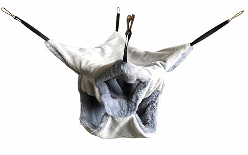 image for Vedem Small Animals Warm Plush Triple Bunkbed Cage Hanging Hammock Bed