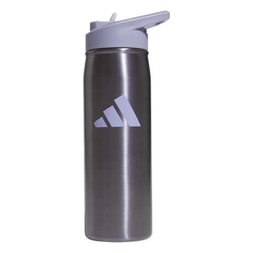 Image of adidas Straw Lid Metal Water Bottle 600 mL | Double-Wall Insulated, Leak-Resistant Lid, Stays Cold 24 Hours, Easy-Use Straw Top, Swap-Friendly Lid, Workouts & Daily Use