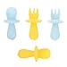 SUPVOX 2sets Silicone Soft Products Weaning Fork Sensory Safe Teething Dinnerware Babies Eating Scoops 2pcs*2