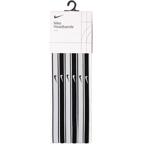 Nike Swoosh Sport Headband Stirnband 6er Pack (one Size, White/Black/White)