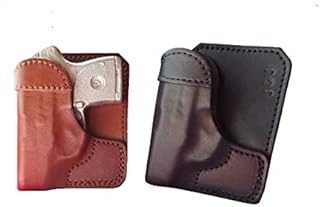 J&J Custom Formed for Ruger LCP MAX 380 (Will NOT FIT LCP OR LCP II) Wallet Style Premium Leather Back / Cargo Pocket Holster (Brown, Right)