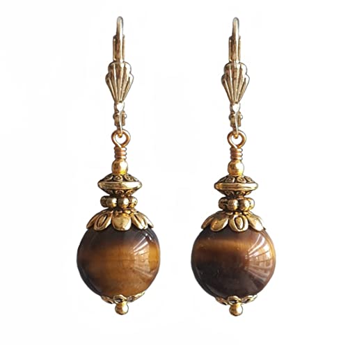 Tiger Eye Earrings Handmade Jewelry for...