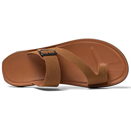 Mens Leather Beach Thong Sandals Comfortable Buckle Strap Non Slip Outdoor Flip Flop Sandals For Summer Vacation Beach Casual Daily4