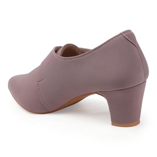 Image of Stylish Comfortable Block Pump Heels Perfect for Winter, Elegant Party Black and Brown Sandals for Womens & Girls