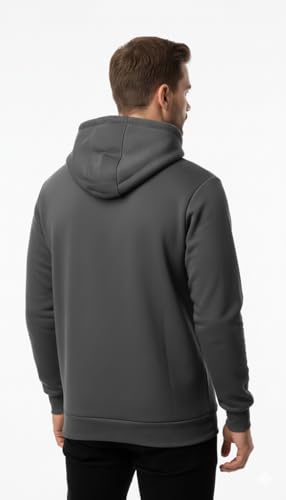 Image of Amazon Brand - INKAST Men Hooded Sweatshirt with Minimal Print | Casual wear | Stylish Winter Hoodie with Drawstrings | Kangaroo Pockets | Pullover