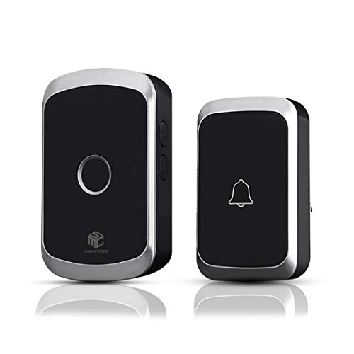 Wireless Doorbell MSC Cordless Battery Operated Waterproof Door Bell 300m Ultra Long Range 36 Chime 4-Level Volume Door Bells Kit for Home School Office Plug in and Play Blk